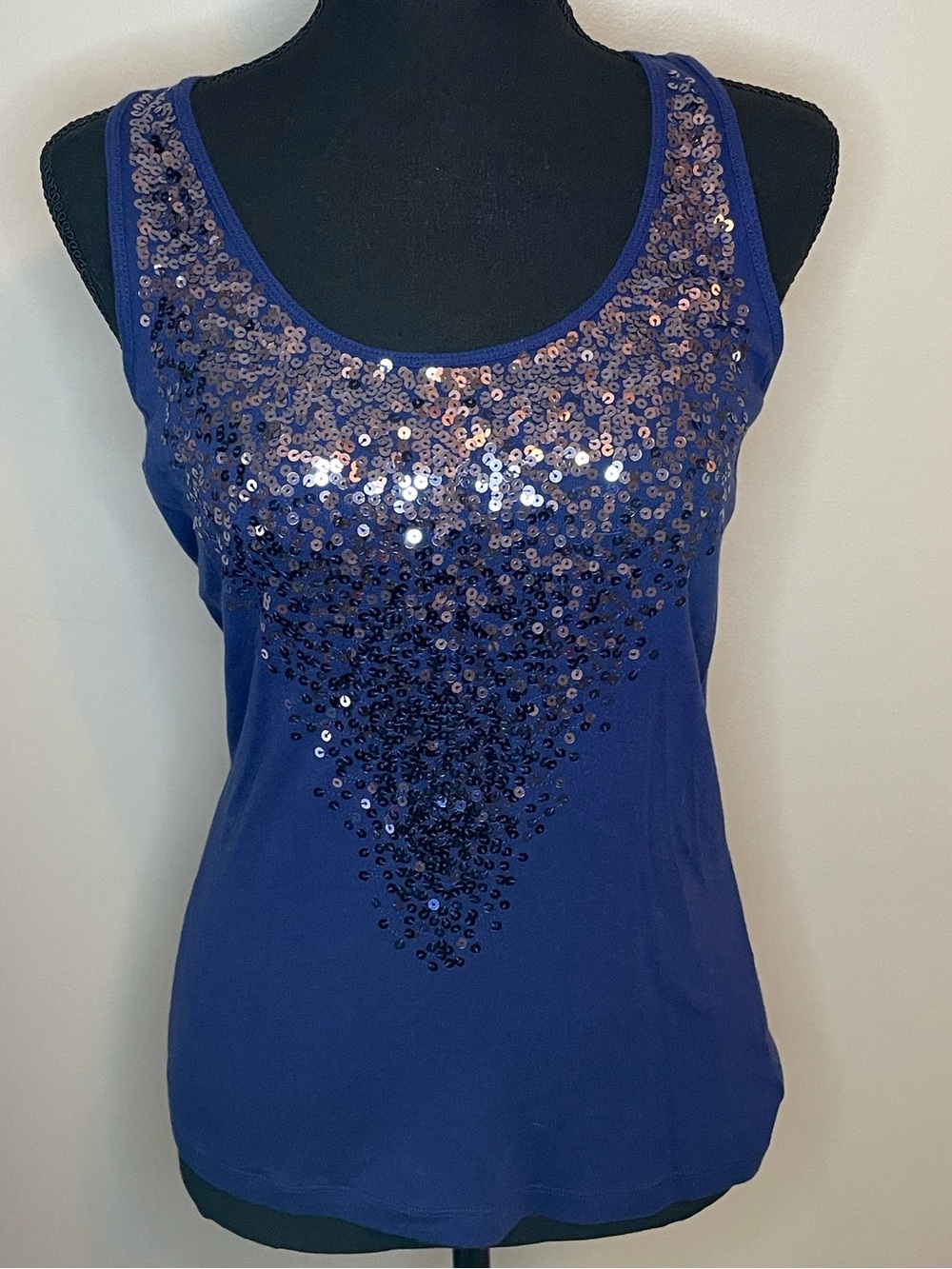 Apt. 9 Royal Blue Sequin Scoop Neck Tank